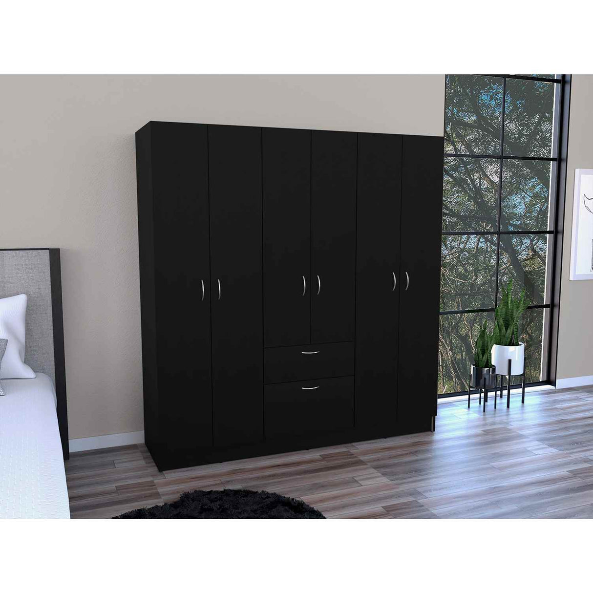 Closet Mitu Wengue 162x170.7cm con 2 Cajones con 3 Entrepaños - Closets | Bylmo