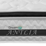 Combo Base Cama y Colchón DreamOn Antlia Gris Doble 140 cm Rectangular con Dos Almohadas