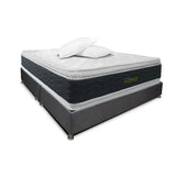 Combo Base Cama y Colchón DreamOn Hydrus Gris King 200 cm Rectangular con Dos Almohadas