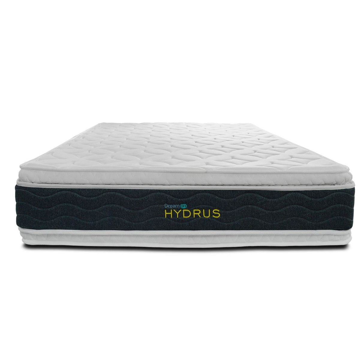 Combo Base Cama y Colchón DreamOn Hydrus Gris King 200 cm Rectangular con Dos Almohadas