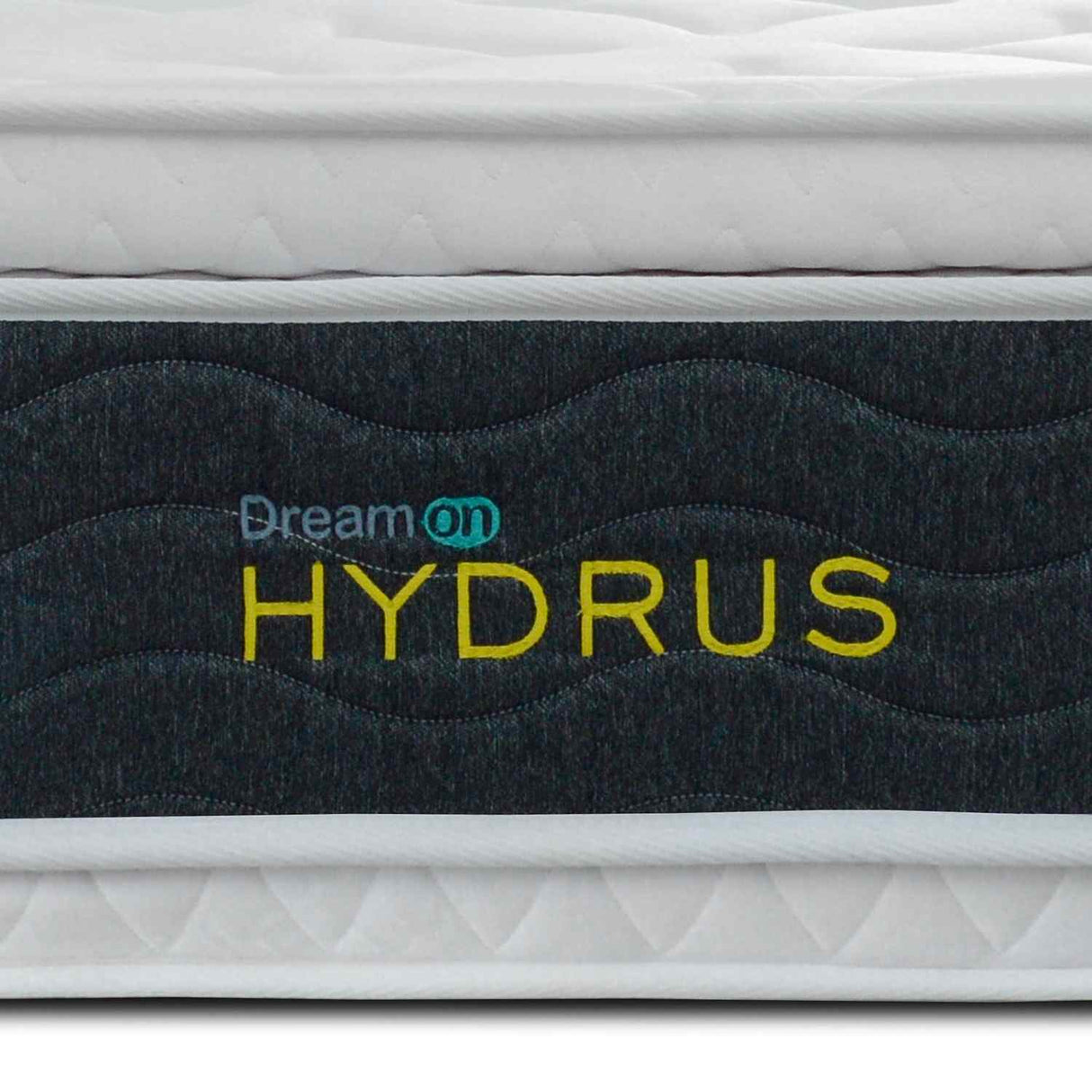 Combo Base Cama y Colchón DreamOn Hydrus Gris King 200 cm Rectangular con Dos Almohadas