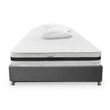 Combo Base Cama y Colchón DreamOn Pictor Gris King 200 cm Rectangular con Dos Almohadas