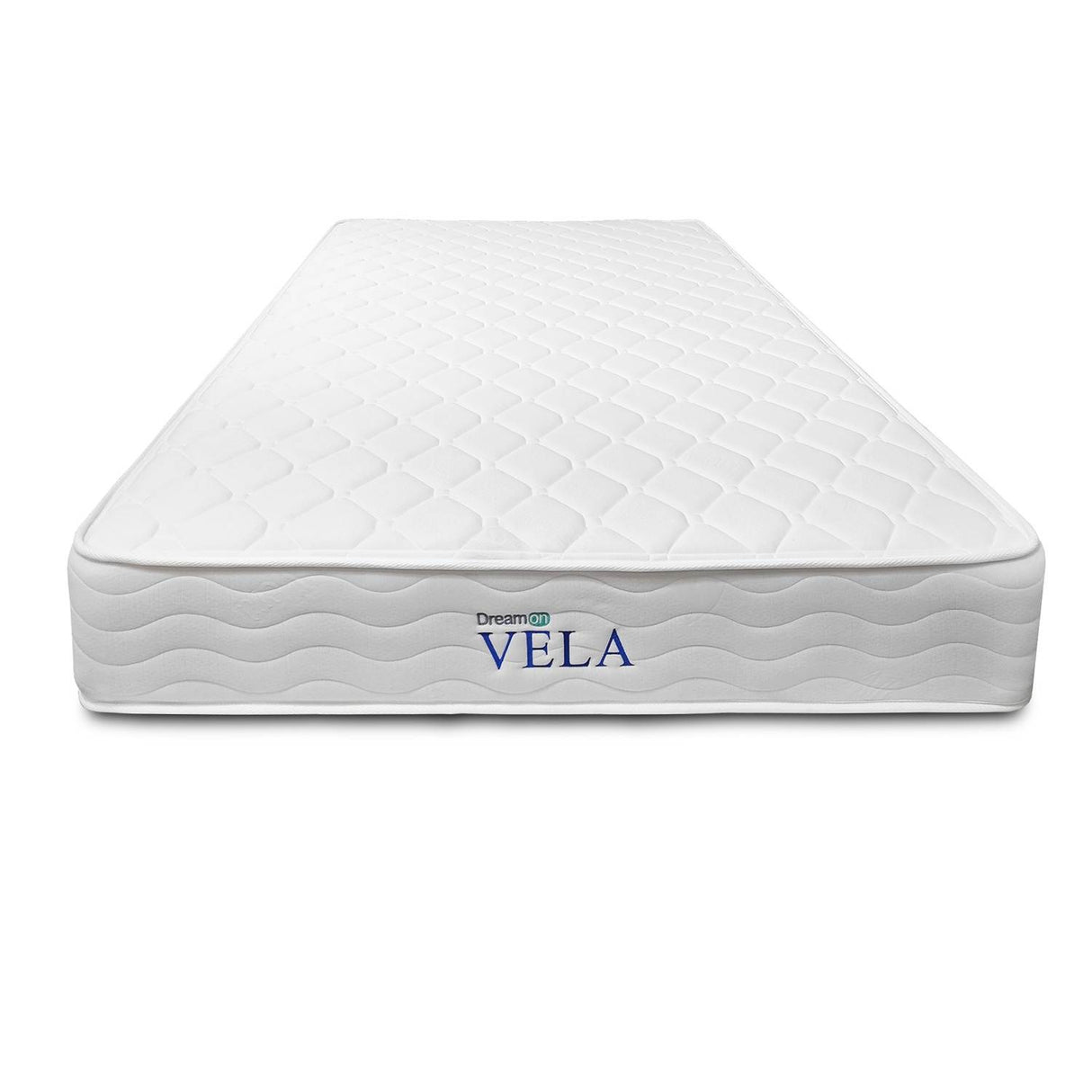 Combo Base Cama y Colchón DreamOn Vela Gris King 200 cm Rectangular con Dos Almohadas