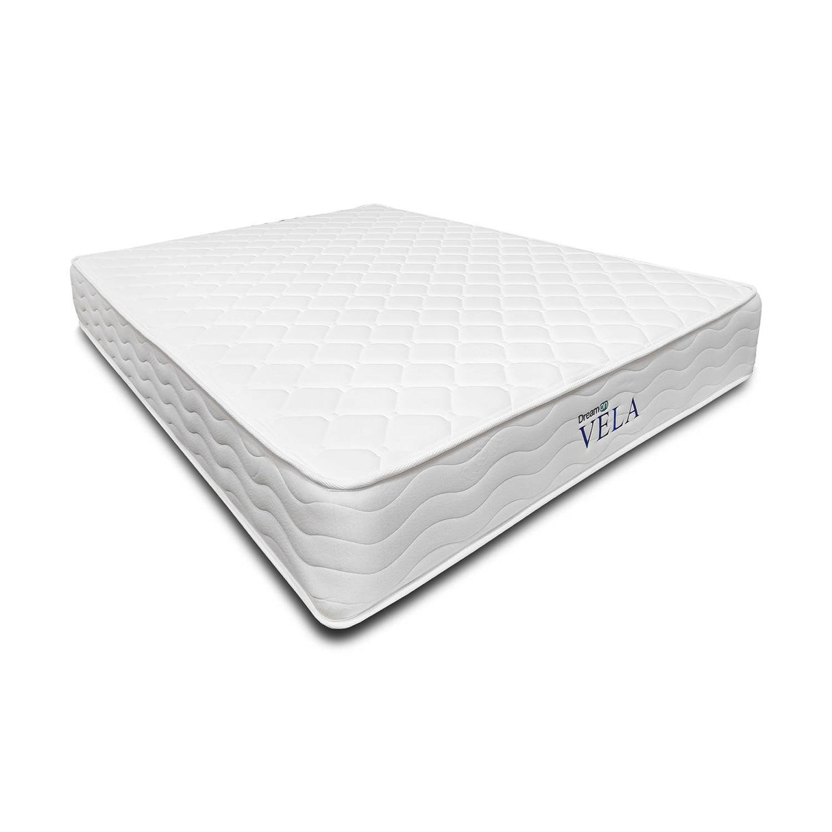 Combo Base Cama y Colchón DreamOn Vela Gris Semidoble 120 cm Rectangular con Una Almohada
