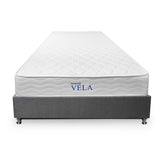 Combo Base Cama y Colchón DreamOn Vela Gris Sencilla 100 cm Rectangular con Una Almohada