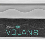 Combo Base Cama y Colchón DreamOn Volans Gris Doble 140 cm Rectangular con Dos Almohadas