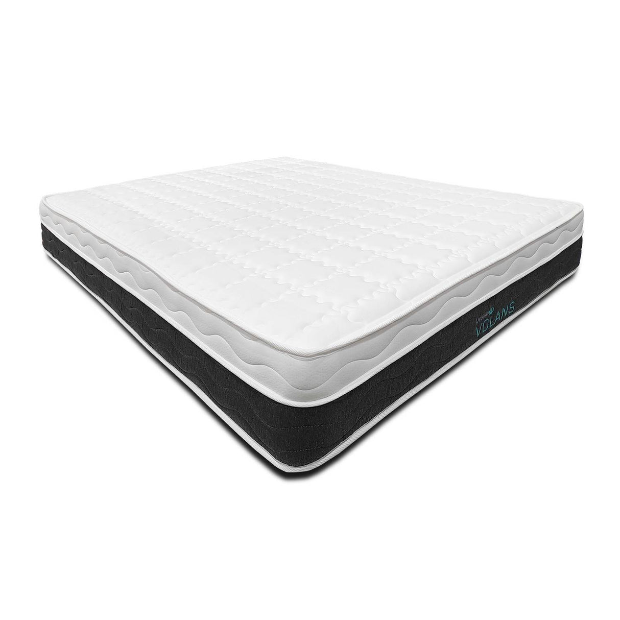 Combo Base Cama y Colchón DreamOn Volans Gris Sencilla 100 cm Rectangular con Una Almohada