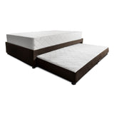 Combo Cama Tarima y Colchón Dreamer Café Doble 140 cm Rectangular con Dos Almohadas