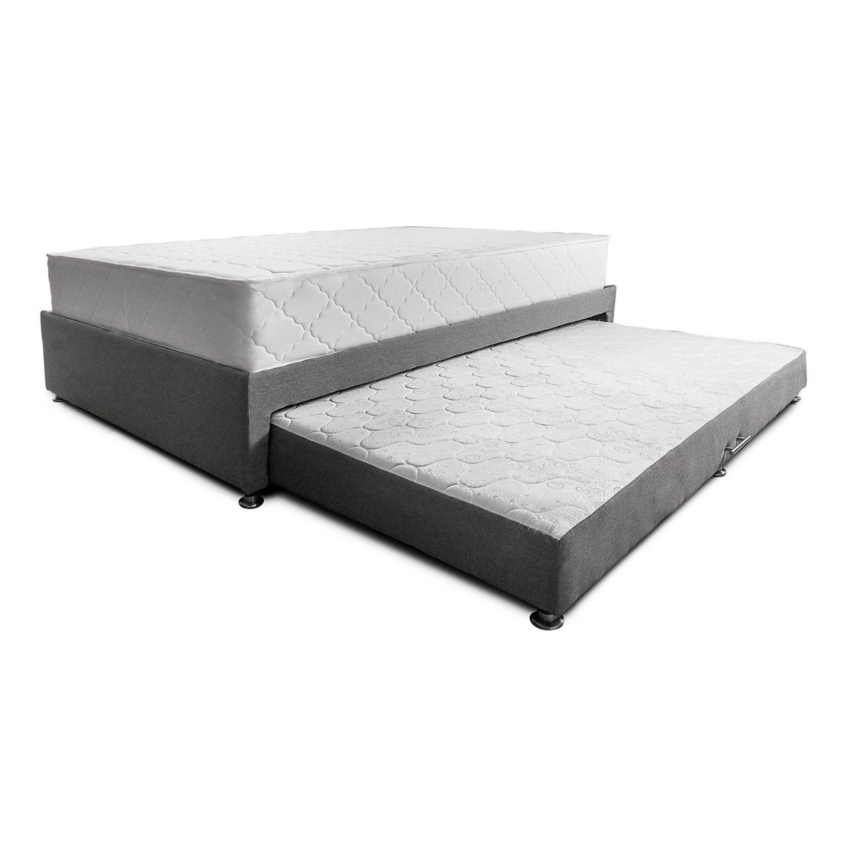 Combo Cama Tarima y Colchón Dreamer Gris Doble 140 cm Rectangular con Dos Almohadas