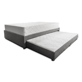 Combo Cama Tarima y Colchón Dreamer Gris Doble 140 cm Rectangular con Dos Almohadas