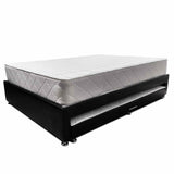 Combo Cama Tarima y Colchón Dreamer Negro Doble 140 cm Rectangular con Dos Almohadas