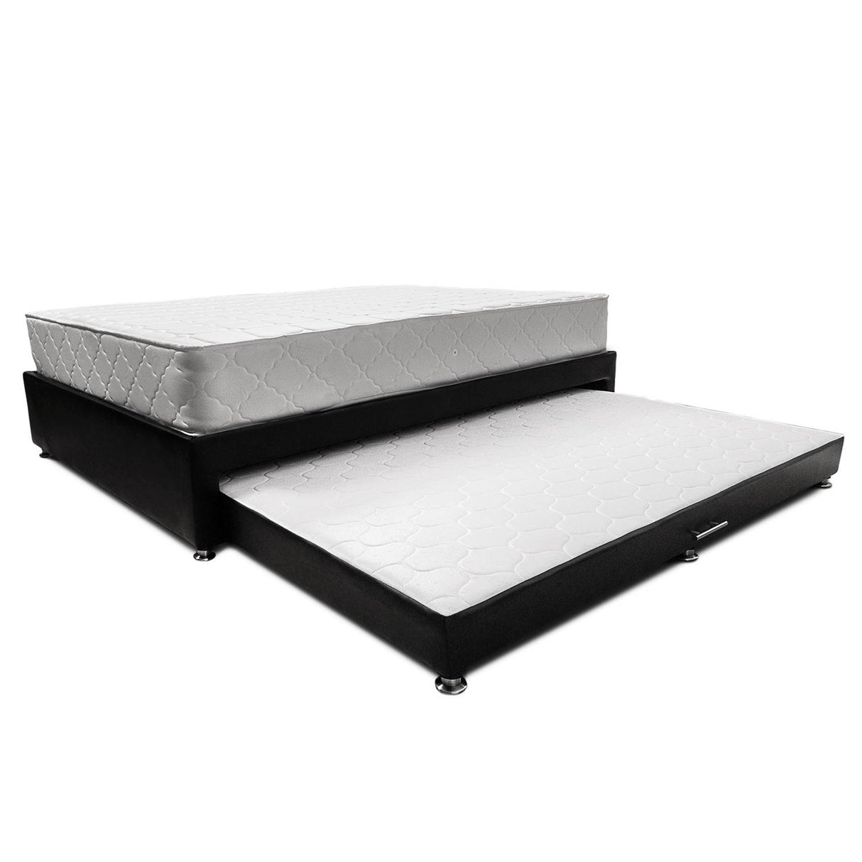 Combo Cama Tarima y Colchón Dreamer Negro Semidoble 120 cm Rectangular con Una Almohada