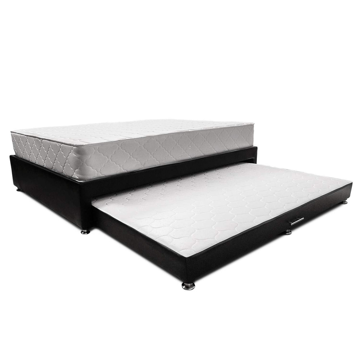 Combo Cama Tarima y Colchón Dreamer Negro Sencilla 100 cm Rectangular con Una Almohada