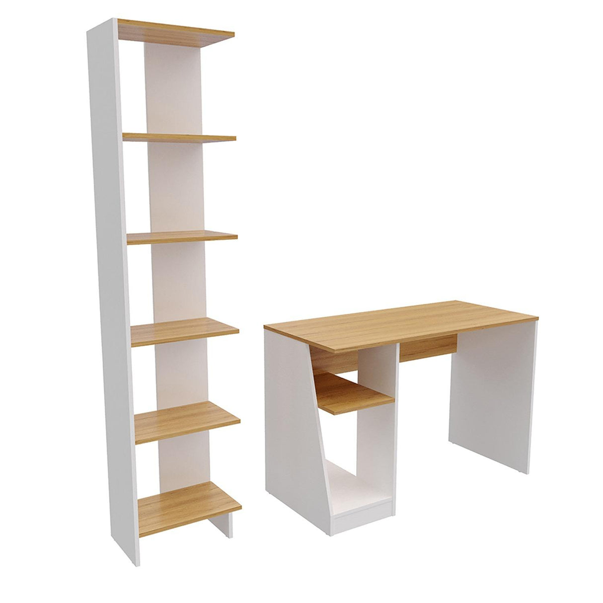 Combo Escritorio y Biblioteca Ragnar Duna 108.5x72.6cm sin Cajones y con Organizador de Libros - Escritorios y Archivadores | Bylmo