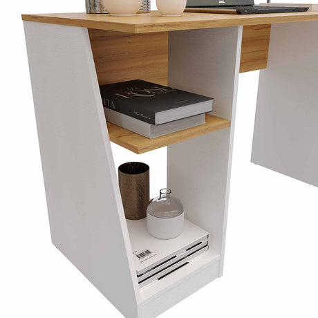 Combo Escritorio y Biblioteca Ragnar Duna 108.5x72.6cm sin Cajones y con Organizador de Libros - Escritorios y Archivadores | Bylmo
