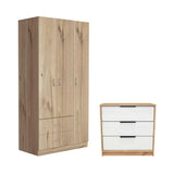 Combo Closet Austral Duna y Comoda Kaia Duna y Blanco