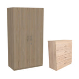 Combo Closet Rovere y Blanco y Comoda Santino Rovere y Blanco