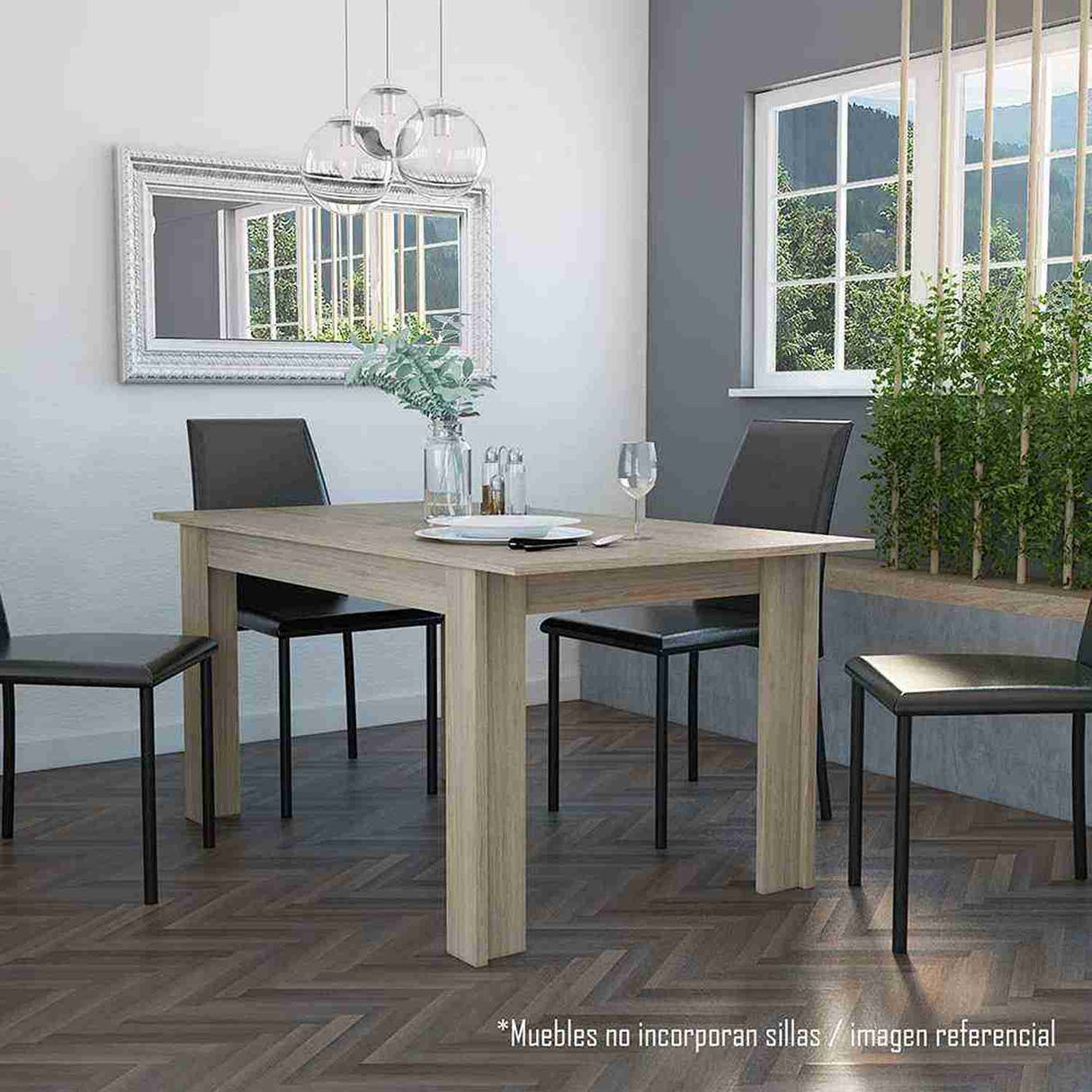 Comedor Rovere 160x75cm Rectangular de Seis Puestos y sin Sillas - Comedores | Bylmo