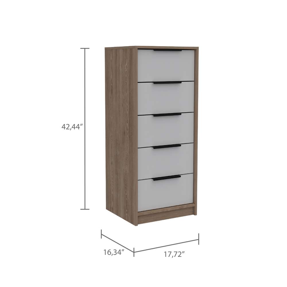 Cómoda Kaia Blanco 45x107.8cm De Cinco Hileras con Cinco Cajones