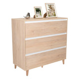 Cómoda Benetti Rovere y Blanco 101.1x100cm De Tres Hileras con Tres Cajones - Cajoneras | Bylmo