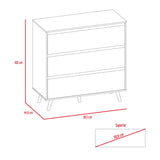 Cómoda Benetti Rovere y Blanco 101.1x100cm De Tres Hileras con Tres Cajones - Cajoneras | Bylmo