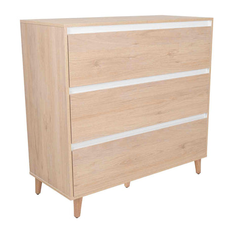 Cómoda Benetti Rovere y Blanco 101.1x100cm De Tres Hileras con Tres Cajones - Cajoneras | Bylmo