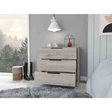 Cómoda Kaia Ceniza 70x69cm De Tres Hileras con Tres Cajones