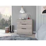 Cómoda Kaia Ceniza 70x69cm De Tres Hileras con Tres Cajones