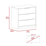 Cómoda Kaia Ceniza 70x69cm De Tres Hileras con Tres Cajones
