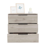Cómoda Kaia Ceniza 70x69cm De Tres Hileras con Tres Cajones