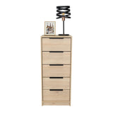 Cómoda Kaia Rovere y Blanco 45x107.8cm De Cinco Hileras con Cinco Cajones - Cajoneras | Bylmo