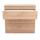Cómoda Melia Duna y Blanco 80x75cm De Tres Hileras con Tres Cajones - Cajoneras | Bylmo