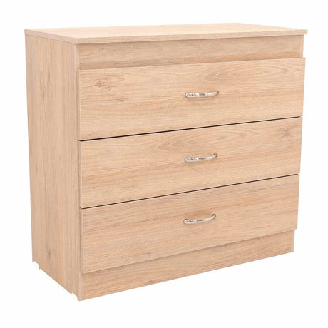 Cómoda Melia Duna y Blanco 80x75cm De Tres Hileras con Tres Cajones - Cajoneras | Bylmo