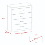 Cómoda Santino Wengue 80x91.1cm De Cuatro Hileras con Cuatro Cajones - Cajoneras | Bylmo