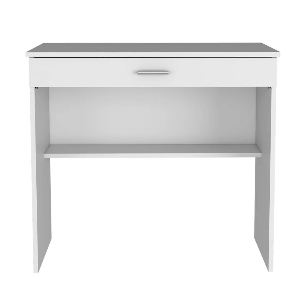 Escritorio Edificie Blanco 80 cm con Cajón y Entrepaño