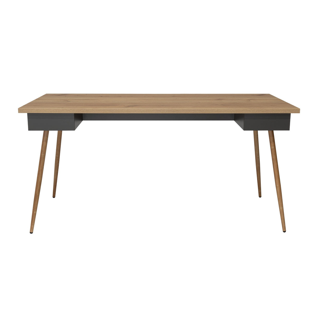 Escritorio Newport Duna y Plomo 150x73.5cm sin Cajones - Escritorios y Archivadores | Bylmo