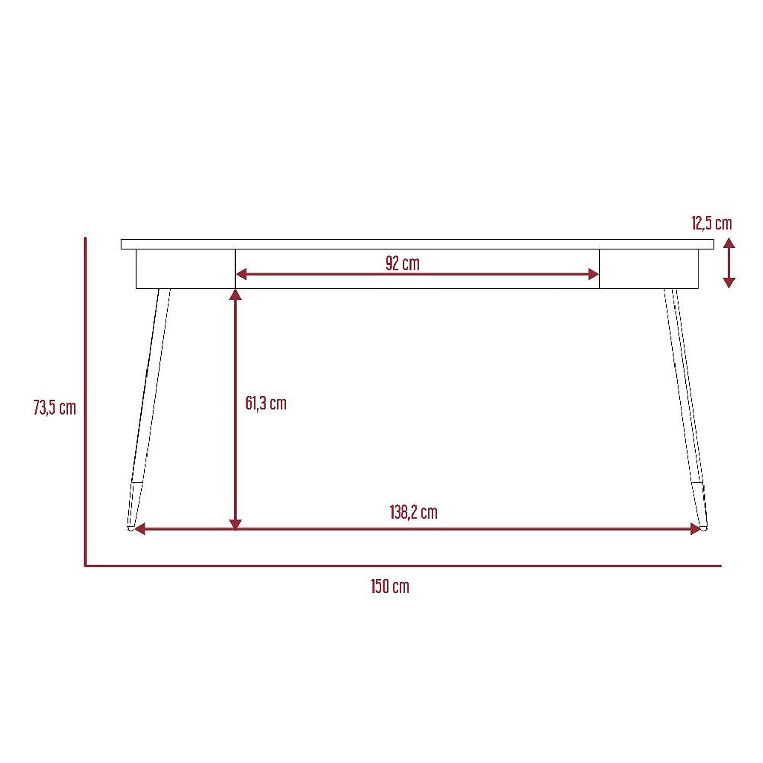 Escritorio Newport Duna y Plomo 150x73.5cm sin Cajones - Escritorios y Archivadores | Bylmo