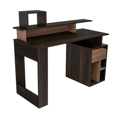 Escritorio Office Habano 120x103.5cm Con Un Cajón y con Organizador de Libros - Escritorios y Archivadores | Bylmo