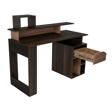 Escritorio Office Habano 120x103.5cm Con Un Cajón y con Organizador de Libros - Escritorios y Archivadores | Bylmo