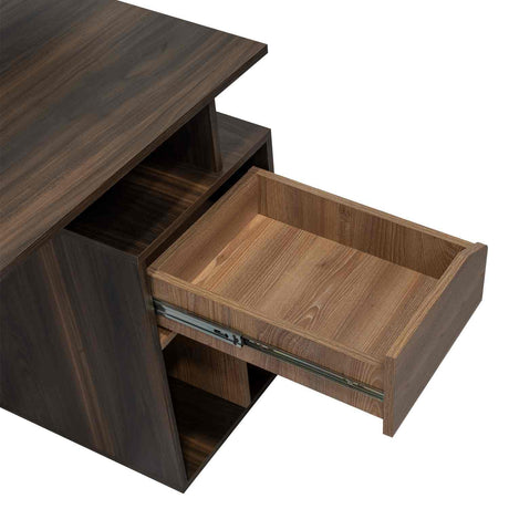 Escritorio Office Habano 120x103.5cm Con Un Cajón y con Organizador de Libros - Escritorios y Archivadores | Bylmo