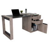 Escritorio Office Ceniza y Plomo 142x75.7cm Con Dos Cajones - Escritorios y Archivadores | Bylmo