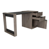 Escritorio Office Ceniza y Plomo 142x75.7cm Con Dos Cajones - Escritorios y Archivadores | Bylmo