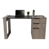 Escritorio Office Ceniza y Plomo 142x75.7cm Con Dos Cajones - Escritorios y Archivadores | Bylmo
