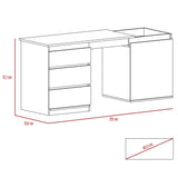 Escritorio Transformable Office Habano 107x73cm Con Tres Cajones - Escritorios | Bylmo