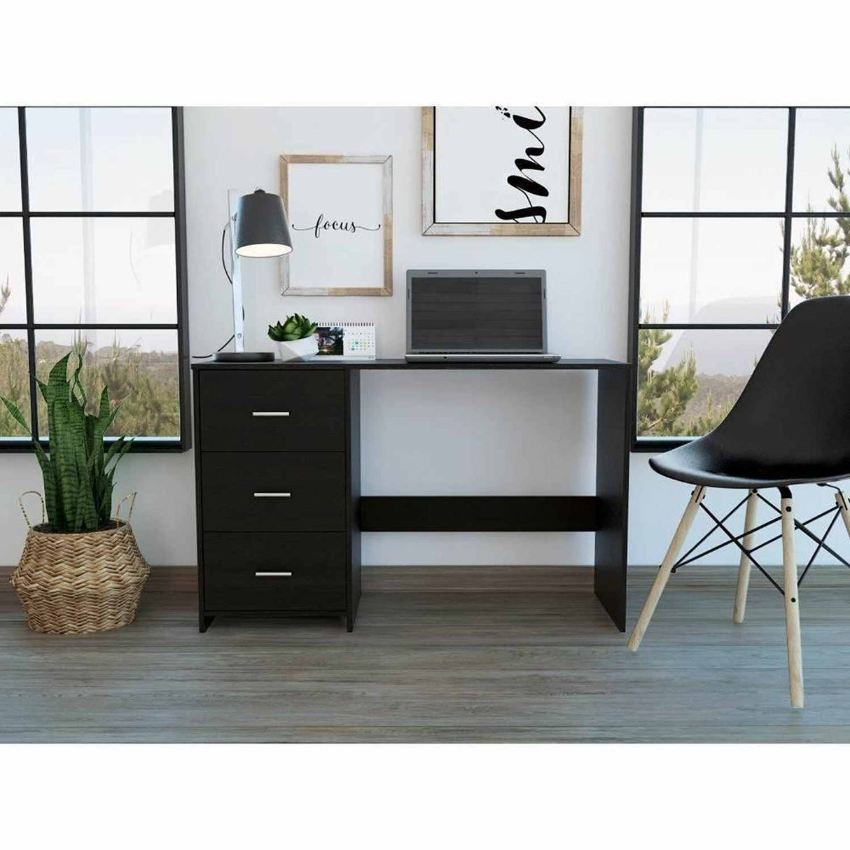 Escritorio Toronto Wengue 121 cm con Cajones - Escritorios y Archivadores | Bylmo