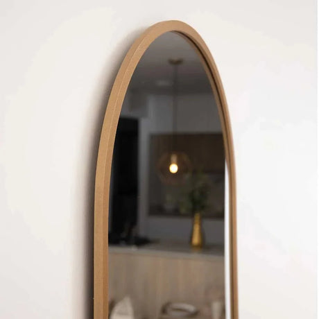 Espejo de Pared Dorado 50x100cm Arco Superior con Marco En Madera