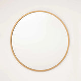 Espejo de Pared Dorado 60x60cm Redondo con Marco En Madera
