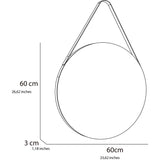 Espejo de Pared Persa Plateado 60x60cm Redondo sin Marco - Espejos Decorativos | Bylmo