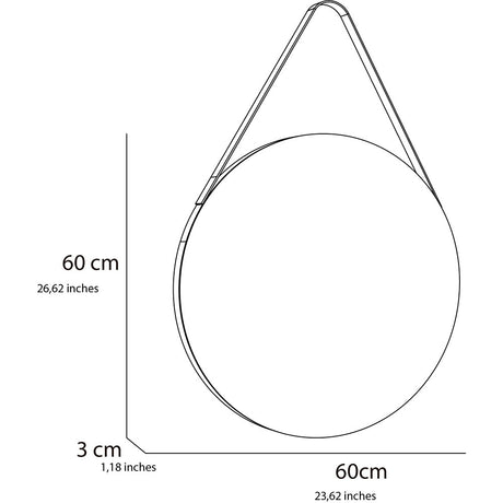 Espejo de Pared Persa Plateado 60x60cm Redondo sin Marco - Espejos Decorativos | Bylmo