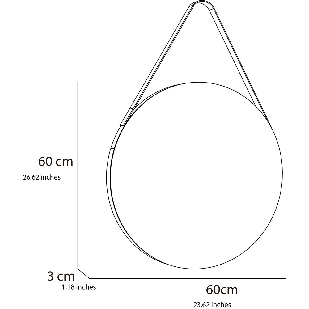 Espejo de Pared Persa Plateado 60x60cm Redondo sin Marco - Espejos Decorativos | Bylmo